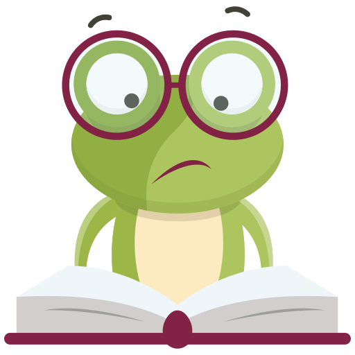 Imagen de rana leyendo un libro