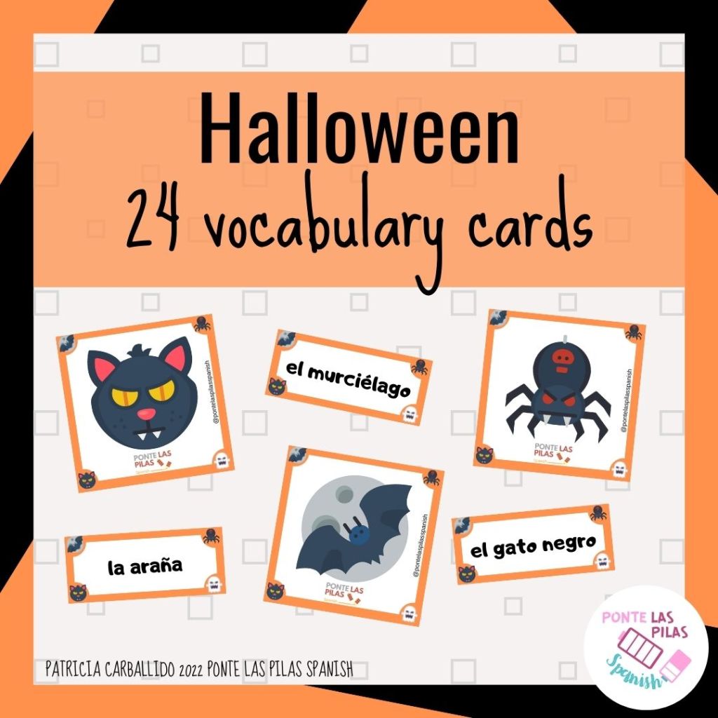 Tarjetas de vocabulario de Halloween en español