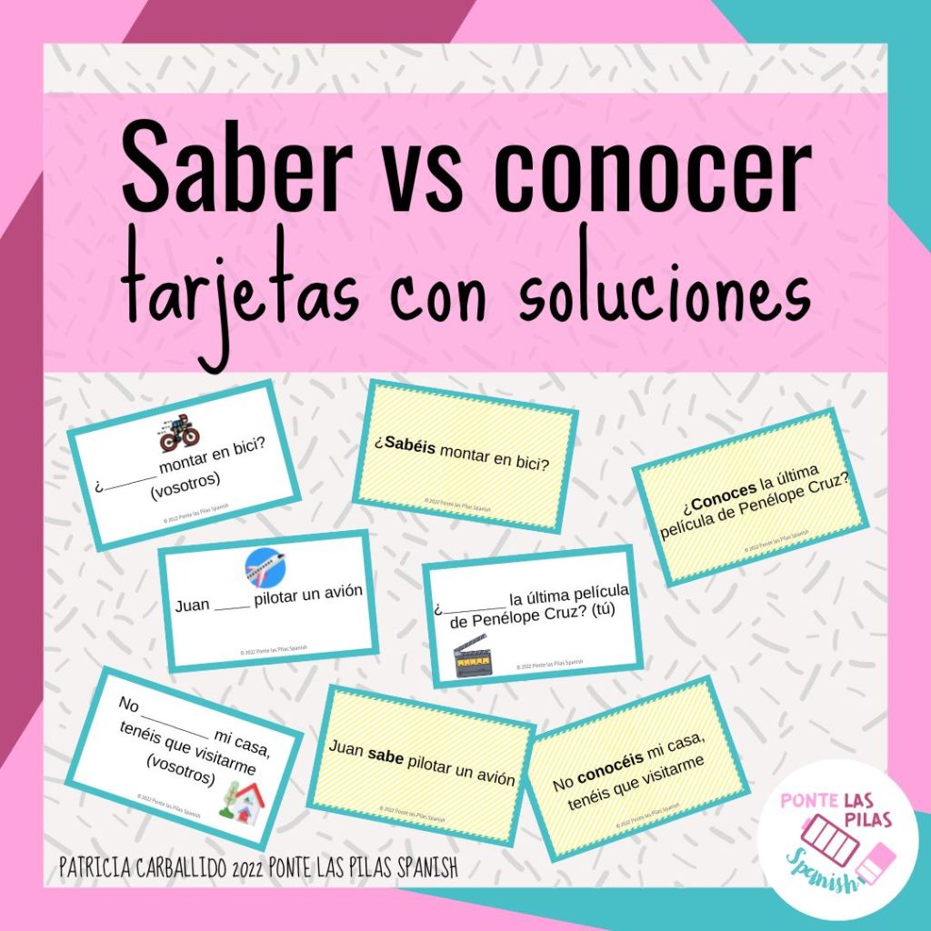 Tarjetas saber vs conocer e infografía