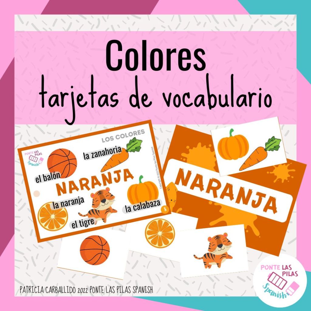 Tarjetas de vocabulario de colores en español